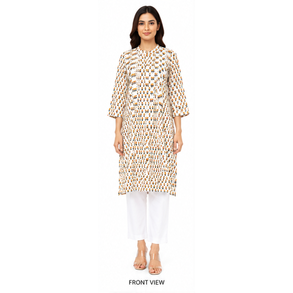 Floral Printed Straight Kurti