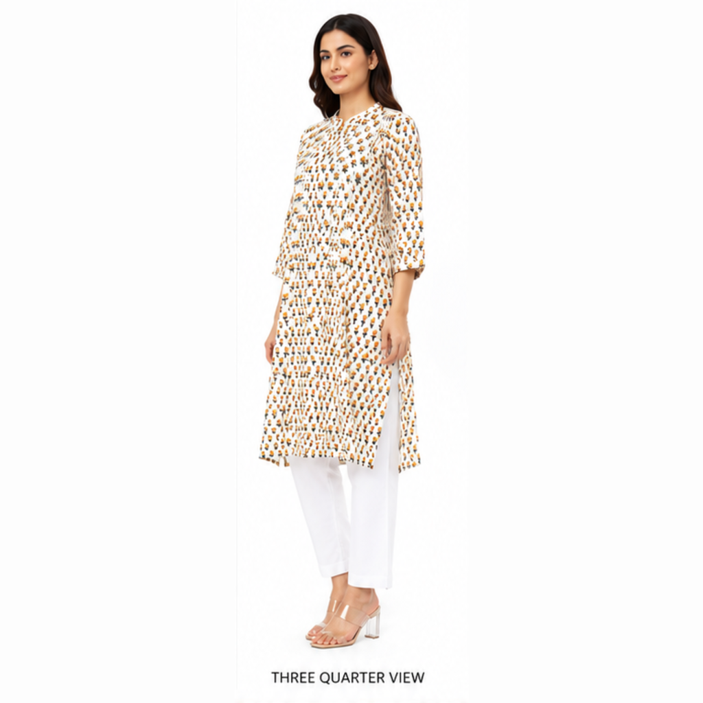 Floral Printed Straight Kurti
