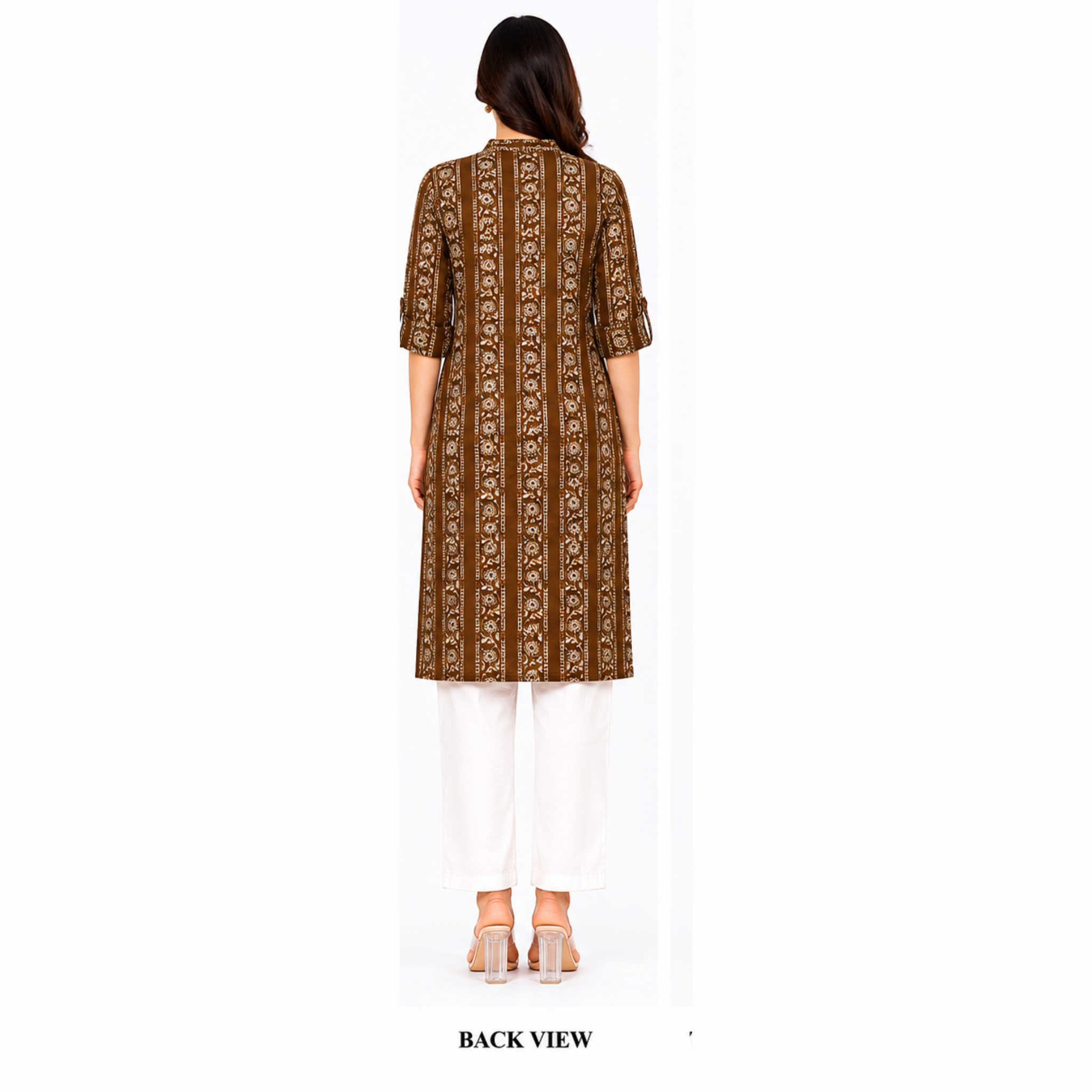 Mehandi Green Printed A-Line Kurti