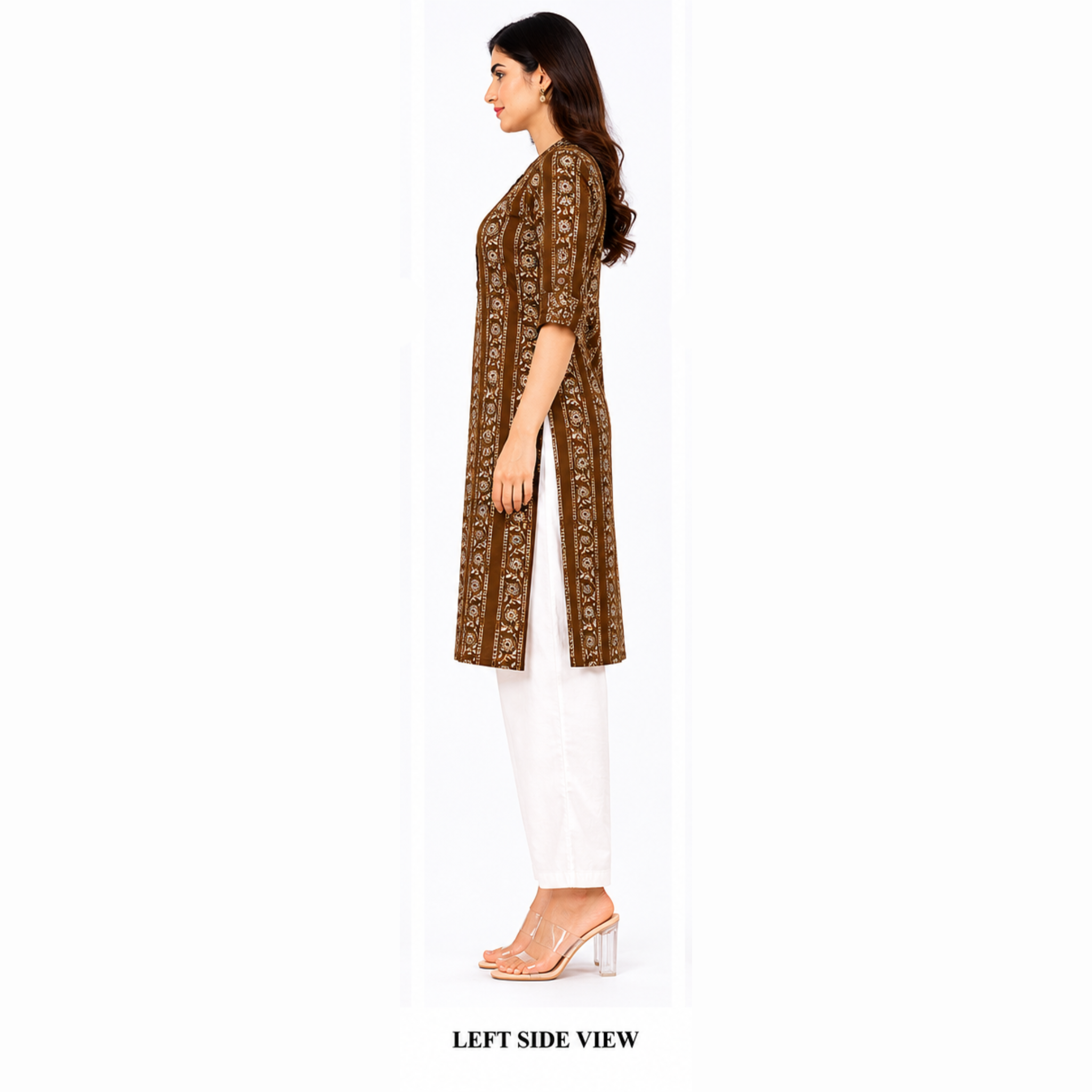 Mehandi Green Printed A-Line Kurti