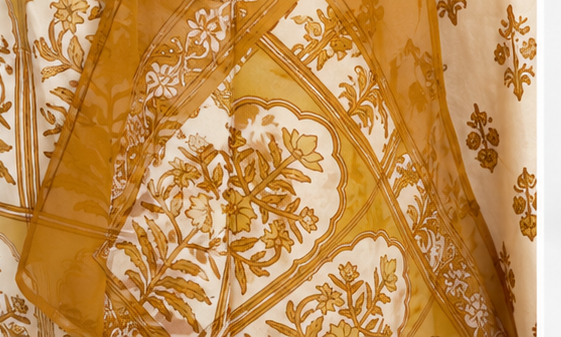 Mustard & Ivory Cotton Suit Set with Dupatta