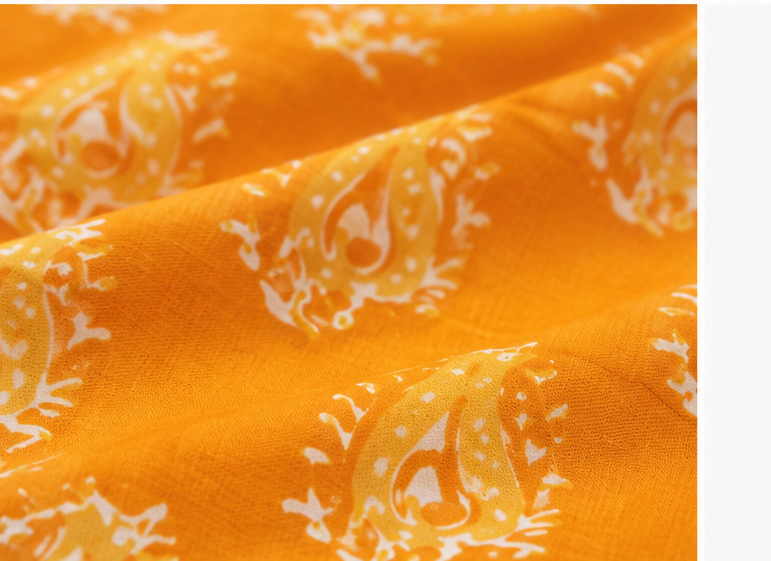 Women's Mustard Yellow Printed Cotton Straight Kurti