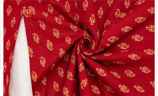 Maroon Red Printed Cotton Kurti