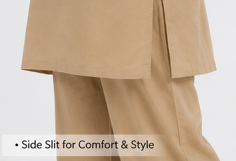 Beige Embroidered Cotton Co-Ord Set | Palazzo Pants