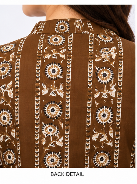 Mehandi Green Printed A-Line Kurti